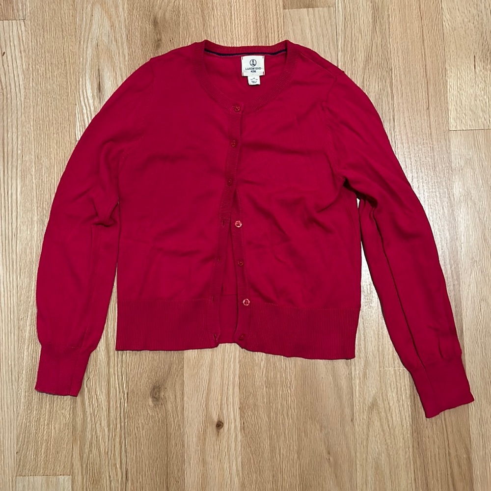 BRAND NEW Lands’ End Girls Size 10-12 (M) Red Sweater